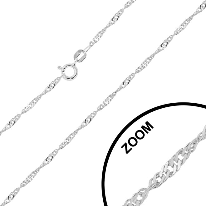 Chaine en argent, maille Singapour